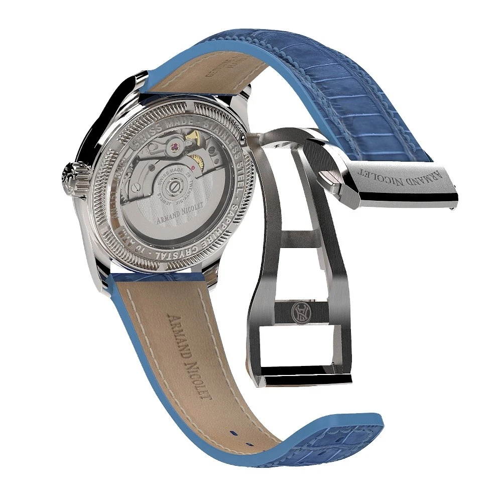 Armand Nicolet Ladies Watch M03-3 Blue Leather Diamond A151FAA-AK-P882LV8 4 Armand Nicolet Ladies Watch M03-3 Blue Leather Diamond A151FAA-AK-P882LV8 - Image 2