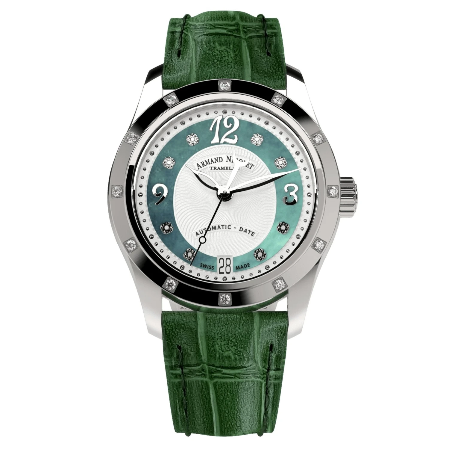 Armand Nicolet Ladies Watch M03-3 Green Leather Diamond A151EAA-AV-P882VR8 3 Armand Nicolet Ladies Watch M03-3 Green Leather Diamond A151EAA-AV-P882VR8