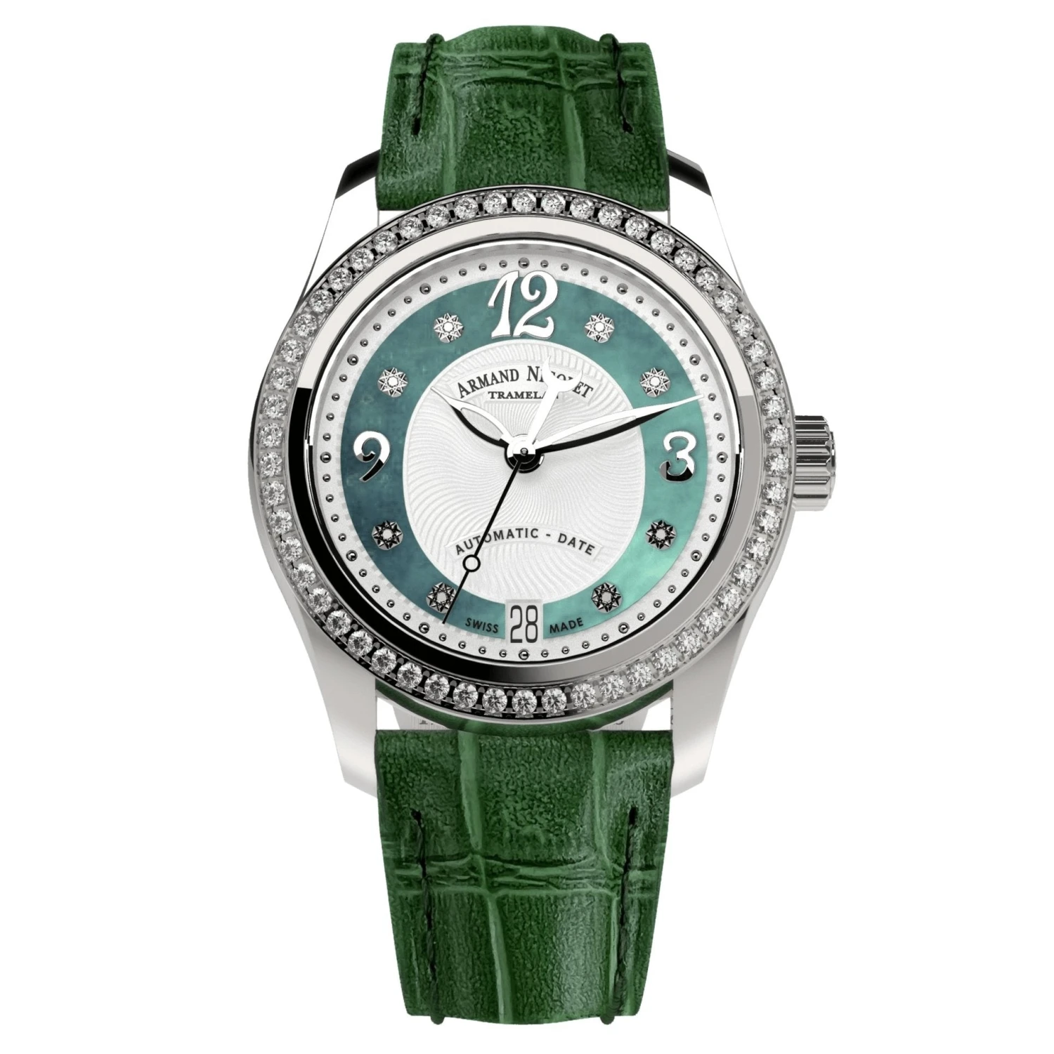 Armand Nicolet Ladies Watch M03-3 Green Leather Diamond A151FAA-AV-P882VR8 3 Armand Nicolet Ladies Watch M03-3 Green Leather Diamond A151FAA-AV-P882VR8