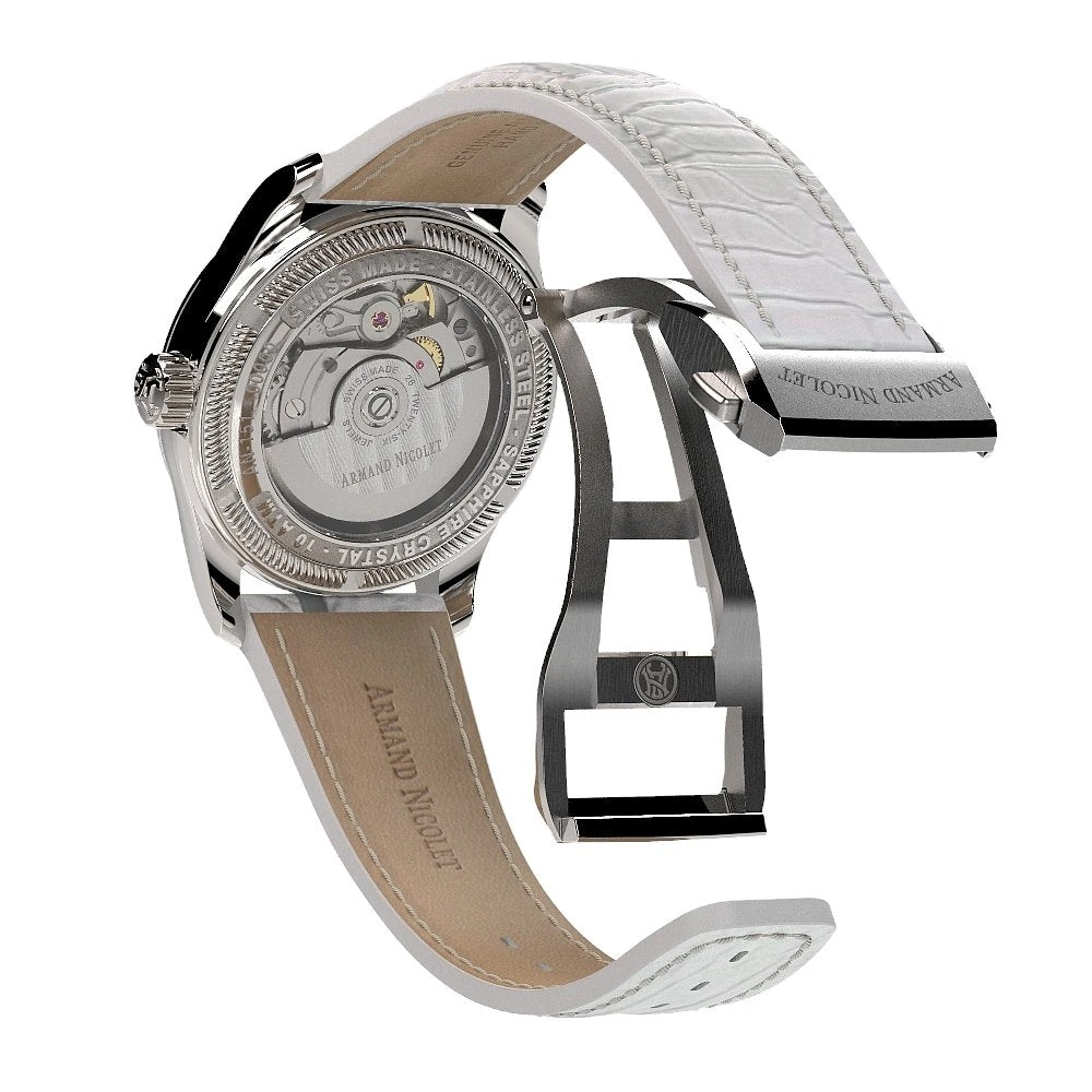 Armand Nicolet Ladies Watch M03-3 White Leather A151BAA-AN-P882BC8 4 Armand Nicolet Ladies Watch M03-3 White Leather A151BAA-AN-P882BC8 - Image 2