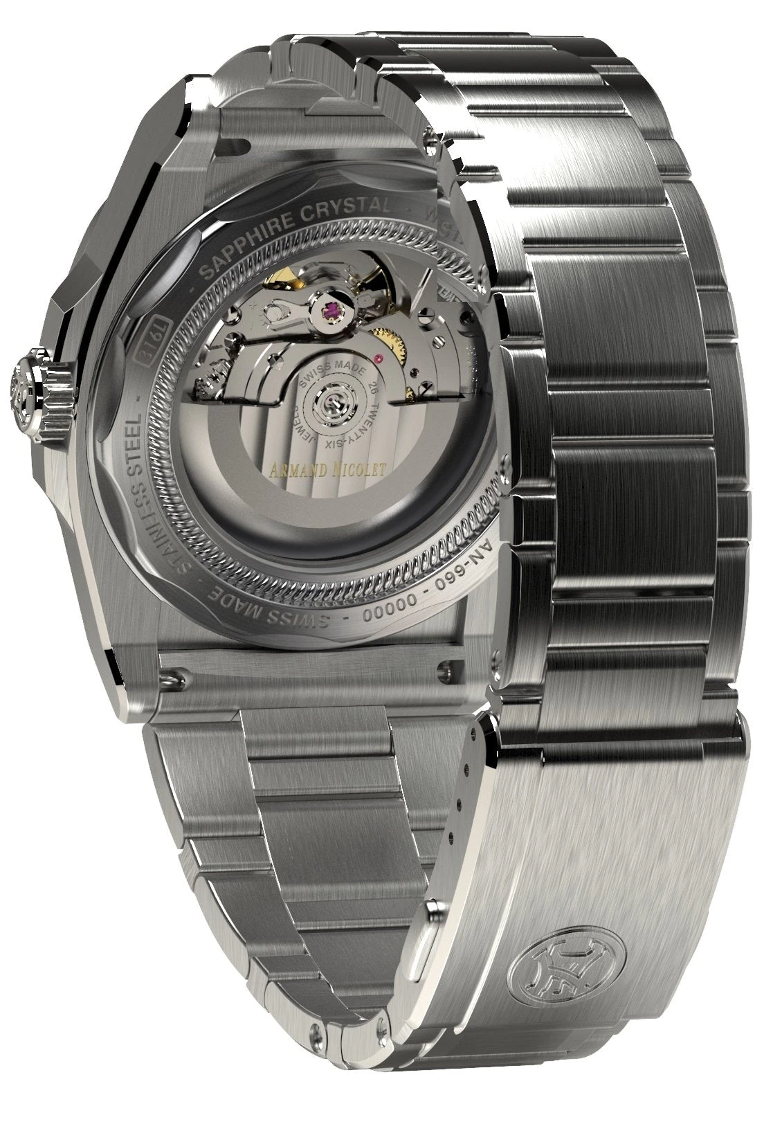 Armand Nicolet Men's Watch J09-3 Silver Stainless Steel A660AAA-AG-MA4660AA 4 Armand Nicolet Men's Watch J09-3 Silver Stainless Steel A660AAA-AG-MA4660AA - Image 2