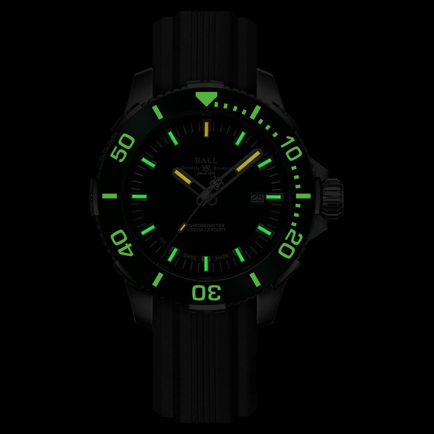 Ball Engineer Hydrocarbon DeepQUEST Ceramic Men's Green Watch DM3002A-P4CJ-GR 5 Ball Engineer Hydrocarbon DeepQUEST Ceramic Men's Green Watch DM3002A-P4CJ-GR - Image 3