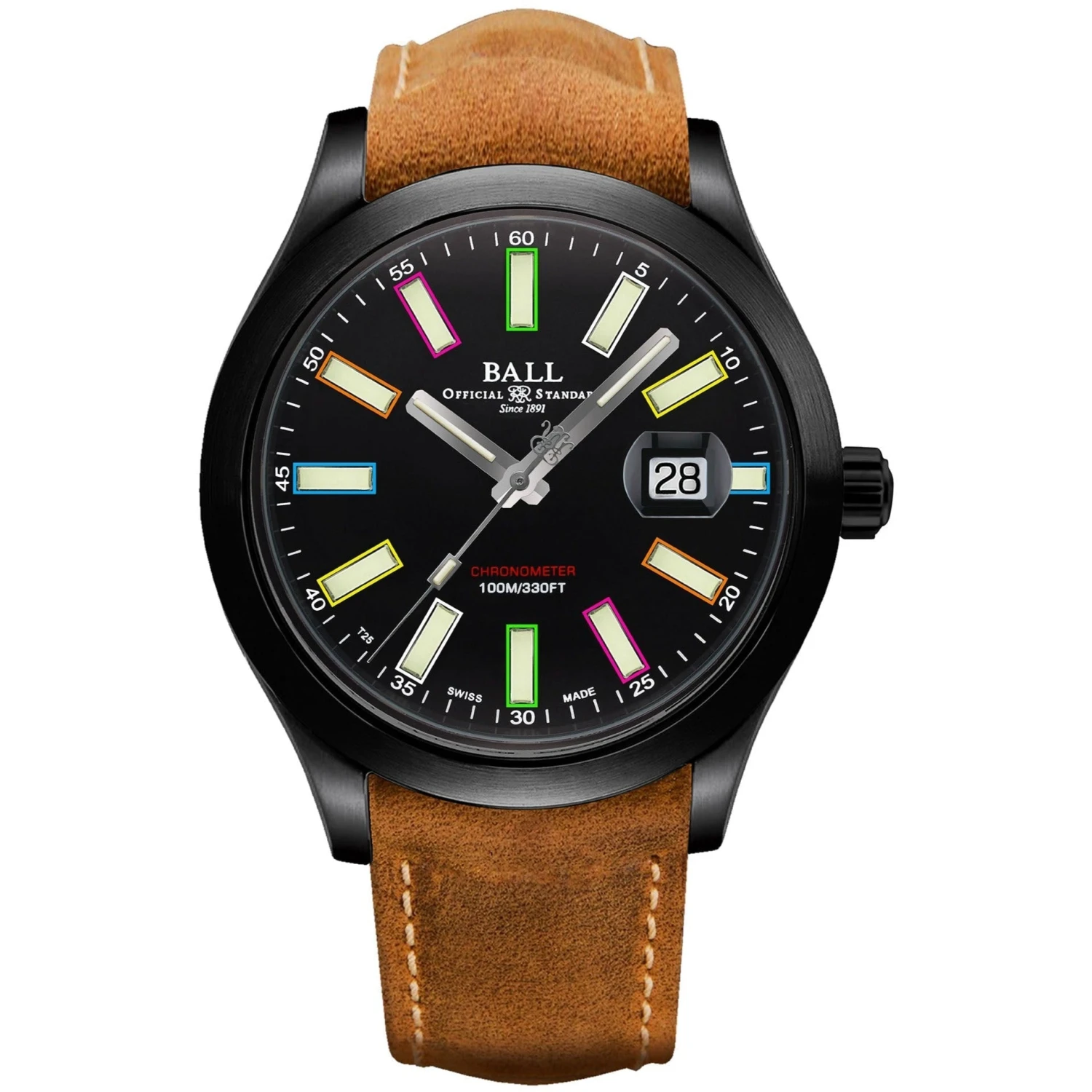 Ball Engineer II Rainbow Men's Black Watch NM2028C-L28CJ-BK 3 Ball Engineer II Rainbow Men's Black Watch NM2028C-L28CJ-BK