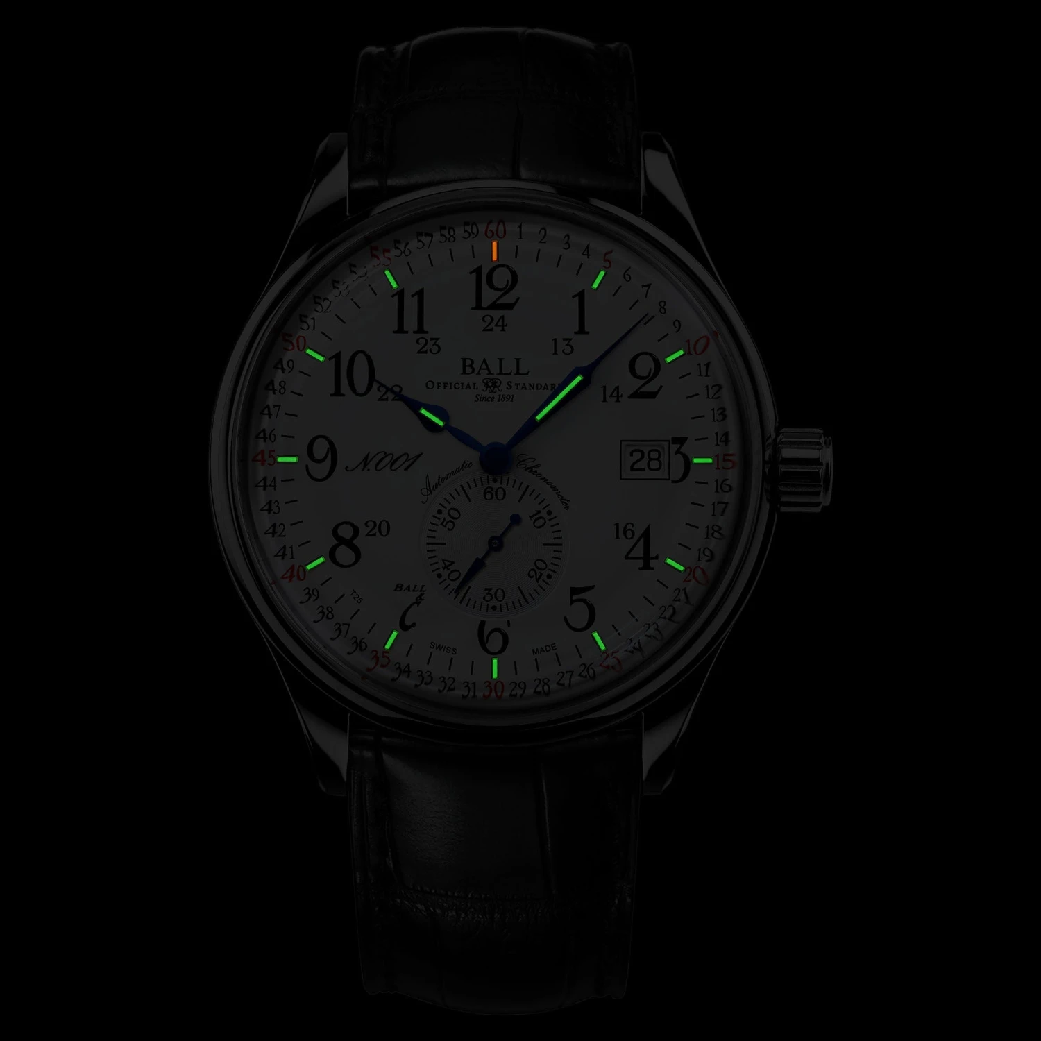 Ball Railroad Standard 130 Years Men's Black Watch NM3888D-LL4CJ-WH 4 Ball Railroad Standard 130 Years Men's Black Watch NM3888D-LL4CJ-WH - Image 2
