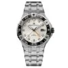 Maurice Lacroix Men's White Aikon Venturer GMT Stainless Steel Watch AI6158-SS002-130-1 -Clock More Than Watches automatic watch maurice lacroix men s white aikon venturer gmt stainless steel watch ai6158 ss002 130 1 1