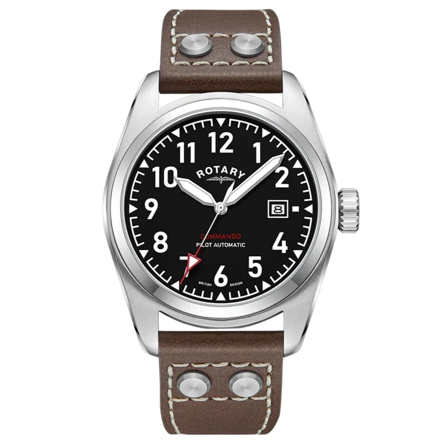 Rotary Commando Pilot Auto Men's Brown Watch GS05470/19 3 Rotary Commando Pilot Auto Men's Brown Watch GS05470/19