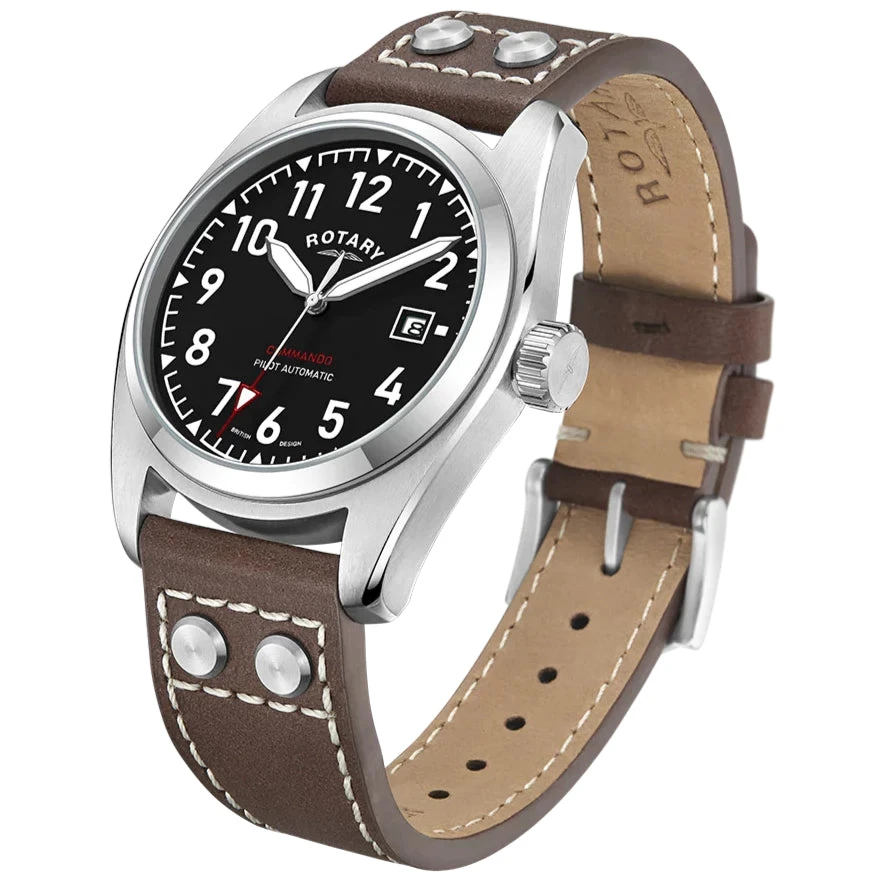 Rotary Commando Pilot Auto Men's Brown Watch GS05470/19 4 Rotary Commando Pilot Auto Men's Brown Watch GS05470/19 - Image 2