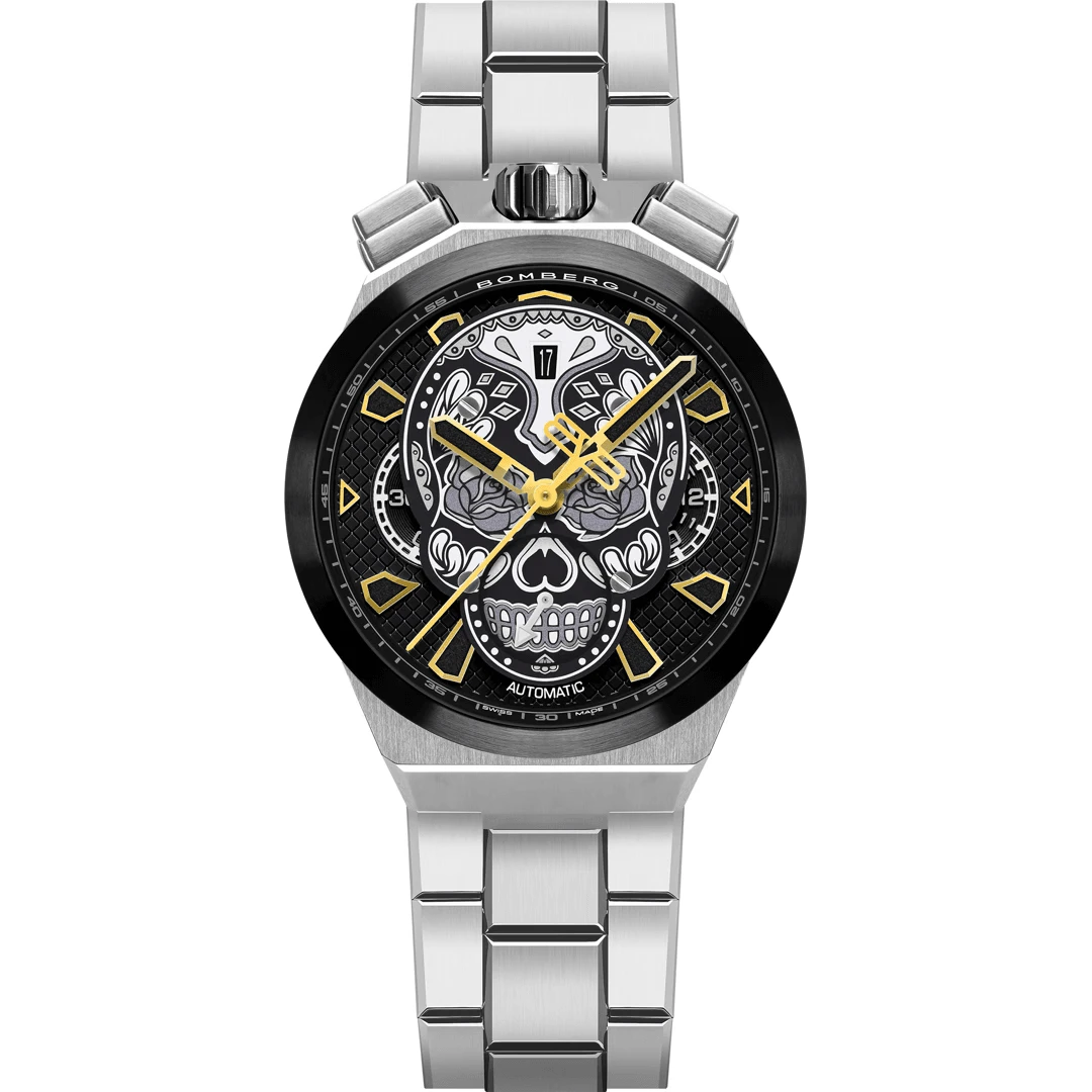 Bomberg Men's Bolt-68 Neo Calaveras Black Silver BF44CHASP.04-4.12 3 Bomberg Men's Bolt-68 Neo Calaveras Black Silver BF44CHASP.04-4.12