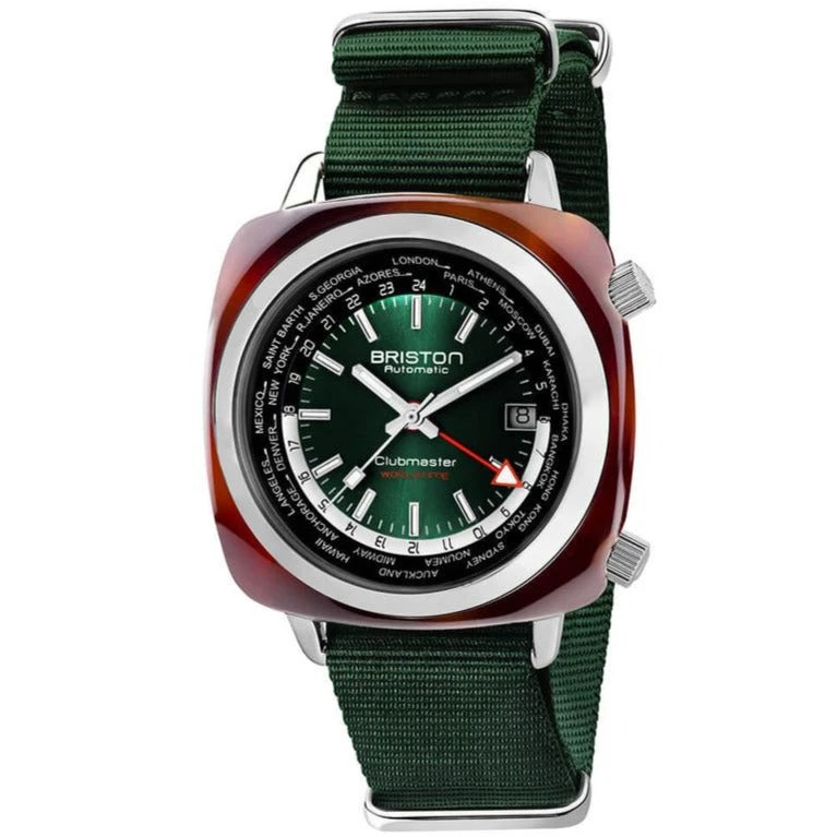 Briston Green Worldtime GMT Automatic Watch 20842.SA.TW.10.NBG 3 Briston Green Worldtime GMT Automatic Watch 20842.SA.TW.10.NBG