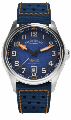 Armand Nicolet Men's Watch MM2 Date 41mm Blue A740P-BN-P0640BO8