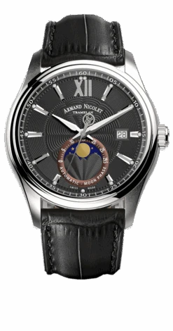 Armand Nicolet Men's Watch M02 Moonphase 41mm Black A740L-NR-BP22740NAN