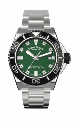 Armand Nicolet Men's Watch JS9 Date 41mm Green A481AGN-VR-MA2481AA