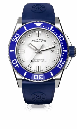 Armand Nicolet Men's Watch JS9 Date 44mm Blue Silver A480AGU-AG-GG4710U