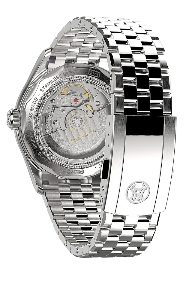 Armand Nicolet Men's Watch M02 Date 41mm Copper A740A-RN-BMA22740A 4 Armand Nicolet Men's Watch M02 Date 41mm Copper A740A-RN-BMA22740A - Image 2