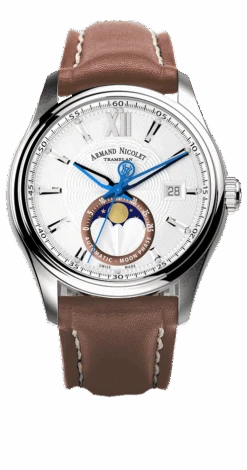 Armand Nicolet Men's Watch M02 Moonphase 41mm Silver A740L-AG-P140MR2