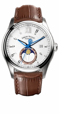 Armand Nicolet Men's Watch M02 Moonphase 41mm Silver A740L-AG-BP22740MAM