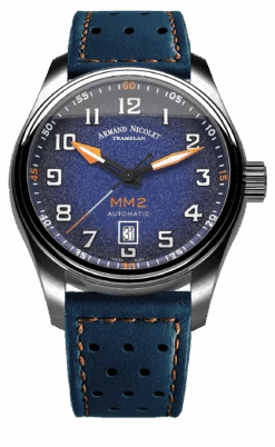 Armand Nicolet Men's Watch MM2 Date 43mm Blue A640P-BN-BP22641BAO