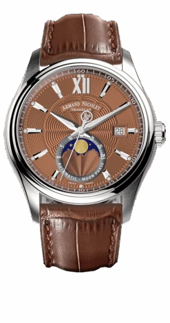 Armand Nicolet Men's Watch M02 Moonphase 41mm Brown Copper A740L-RN-BP22740MAM