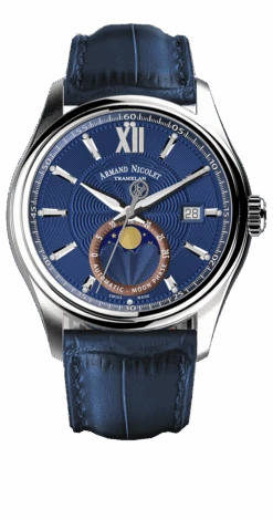 Armand Nicolet Men's Watch M02 Moonphase 41mm Blue A740L-BU-BP22740UAU
