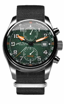 Armand Nicolet Men's Watch MM2 Chronograph 43mm Green A647P-NV-BN22481AANN