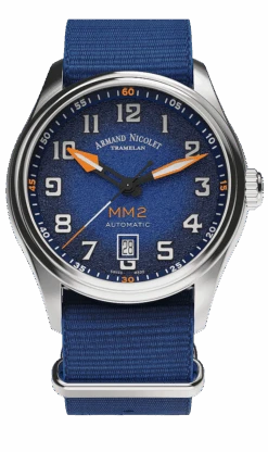Armand Nicolet Men's Watch MM2 Date 41mm Blue A740P-BN-BN22481AAUU