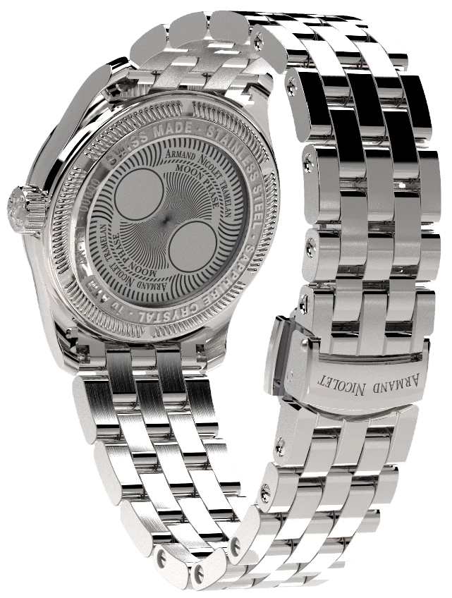 Armand Nicolet Ladies Watch M03 Moonphase 34mm Silver Blue A151RAA-AK-MA150 4 Armand Nicolet Ladies Watch M03 Moonphase 34mm Silver Blue A151RAA-AK-MA150 - Image 2