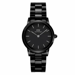 Daniel Wellington Ladies Black Iconic Link Ceramic Watch DW00100414