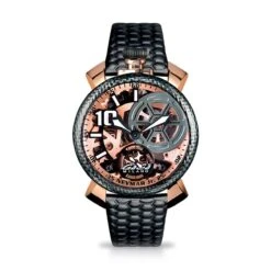 Gaga Milano Watch Neymar Jr. Skeleton Rose Gold Carbon Limited Edition