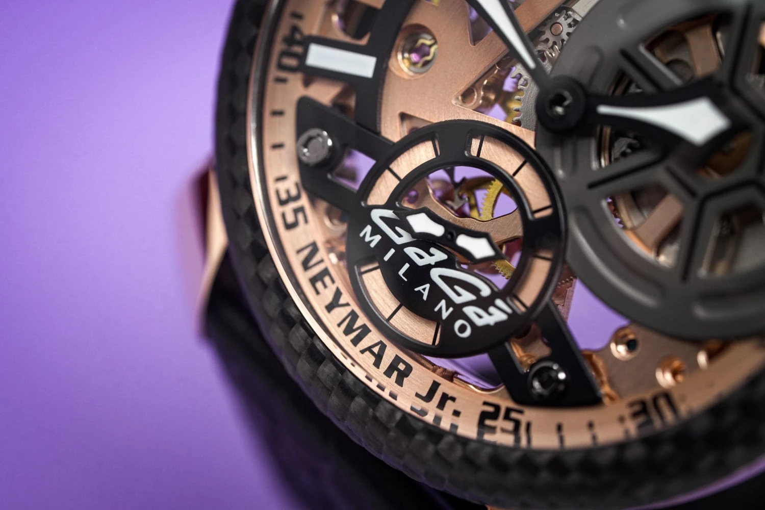 Gaga Milano Watch Neymar Jr. Skeleton Rose Gold Carbon Limited Edition 16 Gaga Milano Watch Neymar Jr. Skeleton Rose Gold Carbon Limited Edition - Image 14
