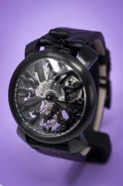 GaGà Milano Watch Skeleton 48MM Black -Clock More Than Watches gaga milano skeleton 48mm black 336555