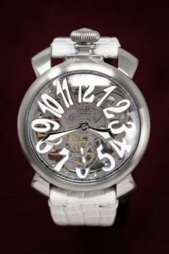 GaGà Milano Watch Skeleton 48MM Satin White -Clock More Than Watches gaga milano skeleton 48mm satin 872526