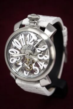 GaGà Milano Watch Skeleton 48MM Satin White -Clock More Than Watches gaga milano skeleton 48mm satin 878185