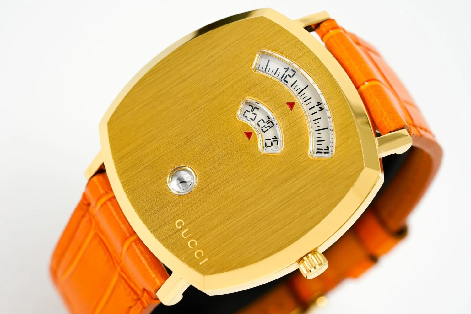 Gucci Watch Grip 38mm Gold PVD Orange Alligator YGA15040 4 Gucci Watch Grip 38mm Gold PVD Orange Alligator YGA15040 - Image 2