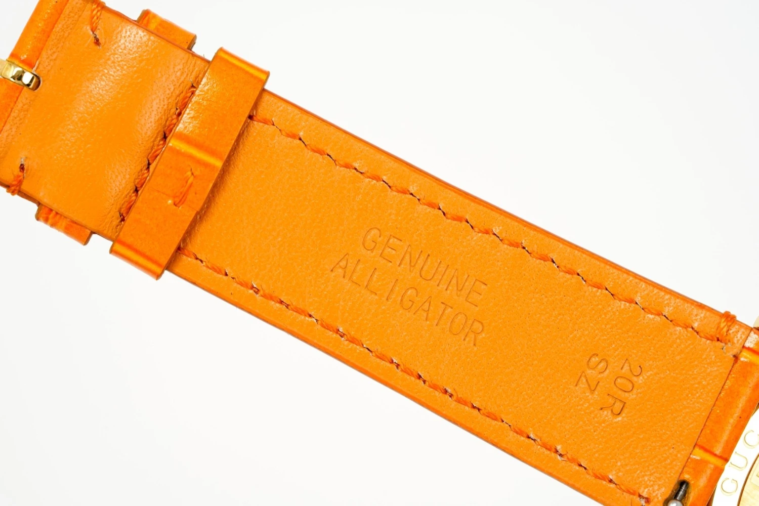 Gucci Watch Grip 38mm Gold PVD Orange Alligator YGA15040 13 Gucci Watch Grip 38mm Gold PVD Orange Alligator YGA15040 - Image 11