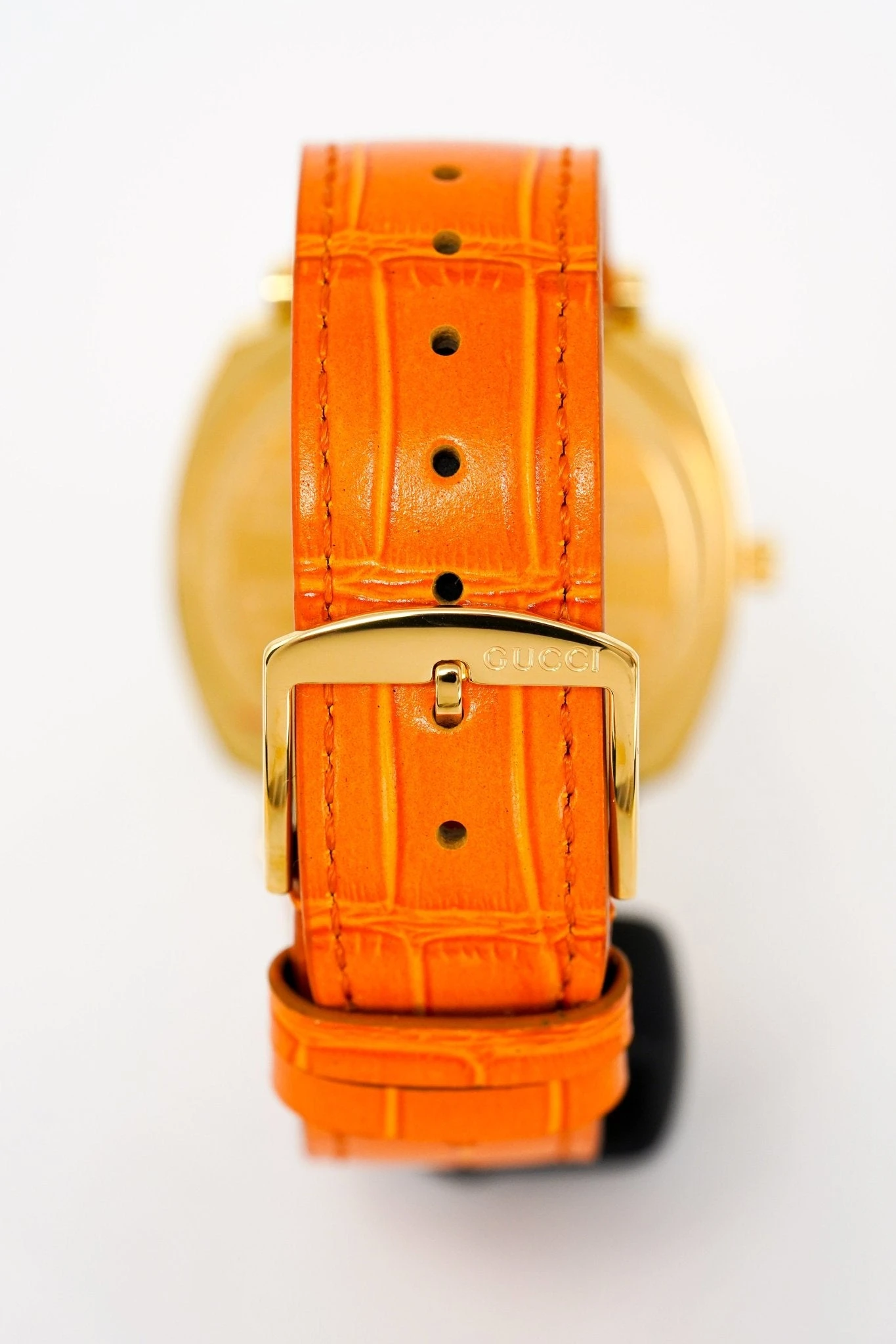 Gucci Watch Grip 38mm Gold PVD Orange Alligator YGA15040 7 Gucci Watch Grip 38mm Gold PVD Orange Alligator YGA15040 - Image 5