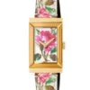 Gucci Watch G-Frame Ladies 21mm Floral Pink Gold YA147406