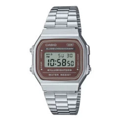 Casio A168WA-5AYDF Unisex Brown Silver Digital Watch