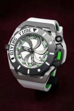 Mazzucato Automatic Reversible Watch Scuba White Green -Clock More Than Watches mazzucato rim scuba white green 546386