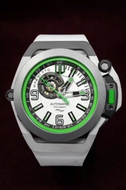 Mazzucato Automatic Reversible Watch Scuba White Green -Clock More Than Watches mazzucato rim scuba white green 942443