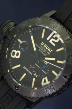 U-Boat Watch Sommerso 46 Diver Date Black DLC 9015 -Clock More Than Watches u boat sommerso 46 diver date black dlc 476755
