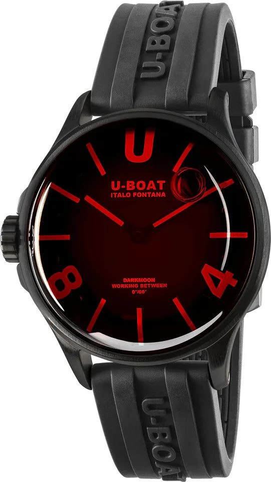 U-Boat Men's Watch Darkmoon 40 Red Glass Black PVD 9306 3 U-Boat Men's Watch Darkmoon 40 Red Glass Black PVD 9306