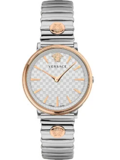 Versace Ladies Watch V-Circle 38mm White Silver VE8105022