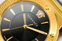 Versace Ladies Watch Greca Logo Gold Black Leather VEVH00320 -Clock More Than Watches versace ladies watch greca logo gold black leather vevh00320 430036