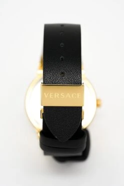 Versace Ladies Watch Greca Logo Gold Black Leather VEVH00320 -Clock More Than Watches versace ladies watch greca logo gold black leather vevh00320 684672
