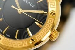 Versace Ladies Watch Greca Logo Gold Black Leather VEVH00320 -Clock More Than Watches versace ladies watch greca logo gold black leather vevh00320 715722