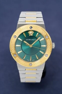 Versace Ladies Watch Greca Logo Two-Tone Green VEVH00720 -Clock More Than Watches versace ladies watch greca logo two tone green vevh00720 279941