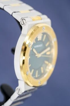 Versace Ladies Watch Greca Logo Two-Tone Green VEVH00720 -Clock More Than Watches versace ladies watch greca logo two tone green vevh00720 590770