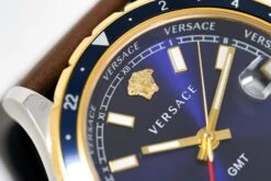 Versace Men's Watch Hellenyium GMT Blue Leather V11080017 -Clock More Than Watches versace mens watch hellenyium gmt blue leather v11080017 249096