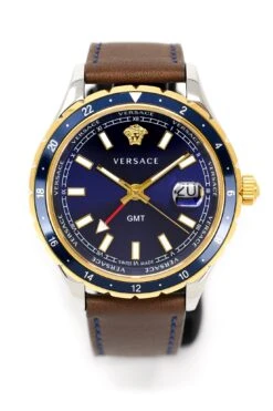 Versace Men's Watch Hellenyium GMT Blue Leather V11080017 -Clock More Than Watches versace mens watch hellenyium gmt blue leather v11080017 528757