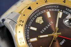 Versace Men's Watch Hellenyium GMT Brown Two-Tone Bracelet V11040015 -Clock More Than Watches versace mens watch hellenyium gmt two tone brown v11040015 451984